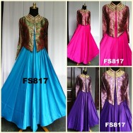 Gamis Pesta Songket Satin FS817