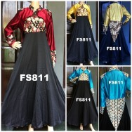 Gaun Pesta Premium Satin & Brokat FS811