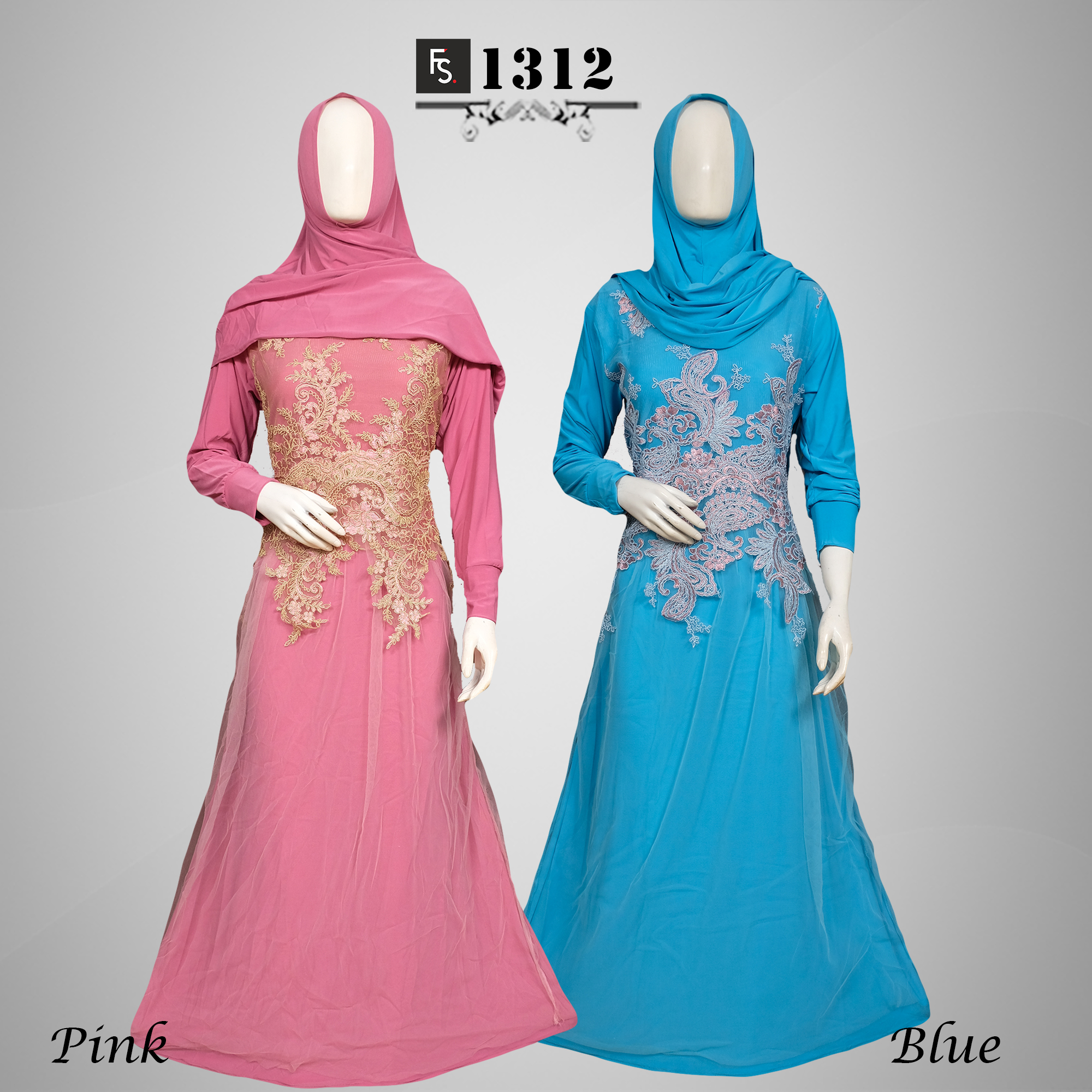 Baju Pesta Jersey Tile  Kerudung  FS1312 Fika Shop