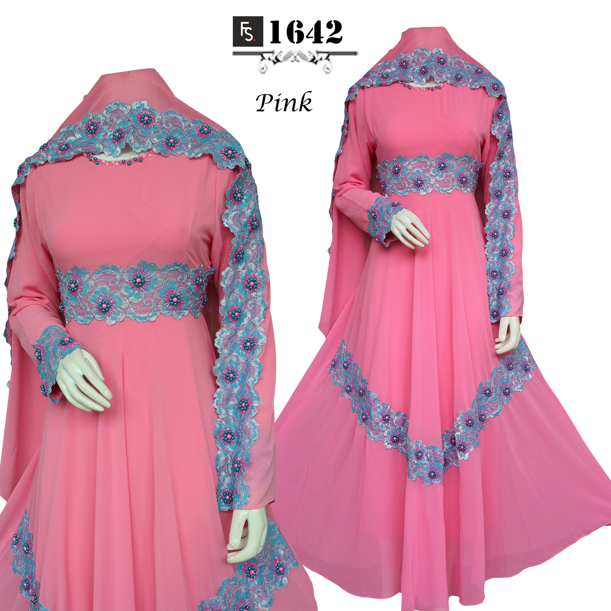  Baju  Gamis Pesta  Jumbo  Halimah FS1642 Pashmina Fika Shop