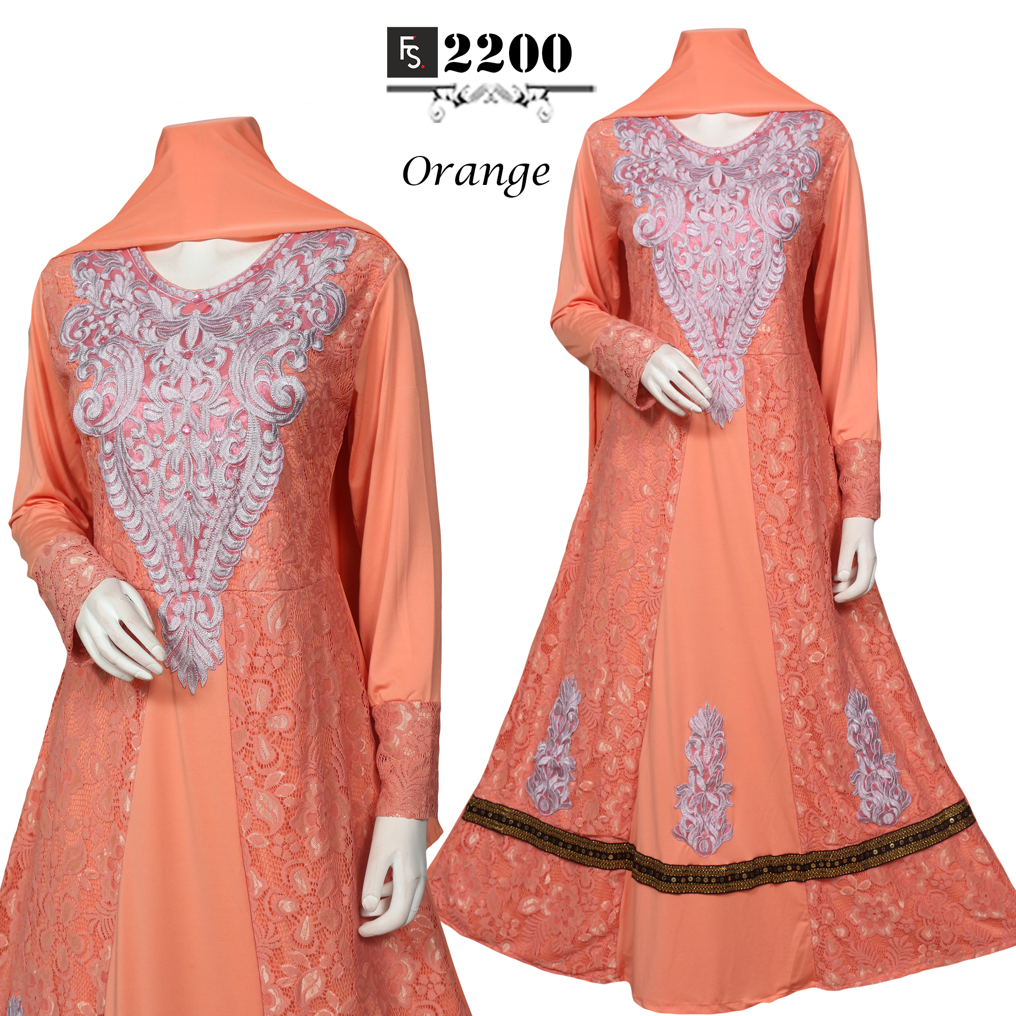  Baju  Gamis  Pesta Brokat  Pramesti FS2200A Fika Shop 