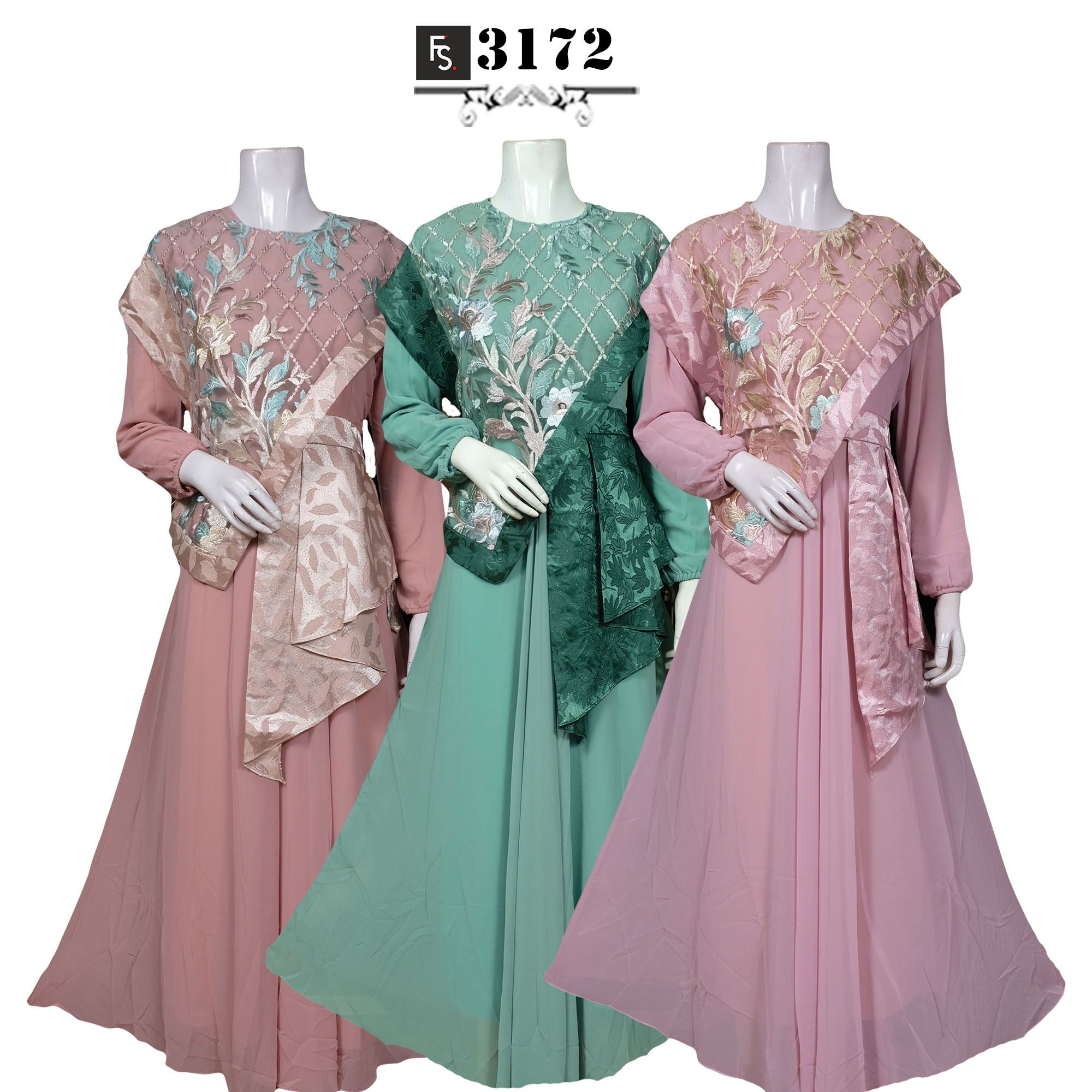 Baju Gamis Brokat Nadia FS3172 Fika Shop