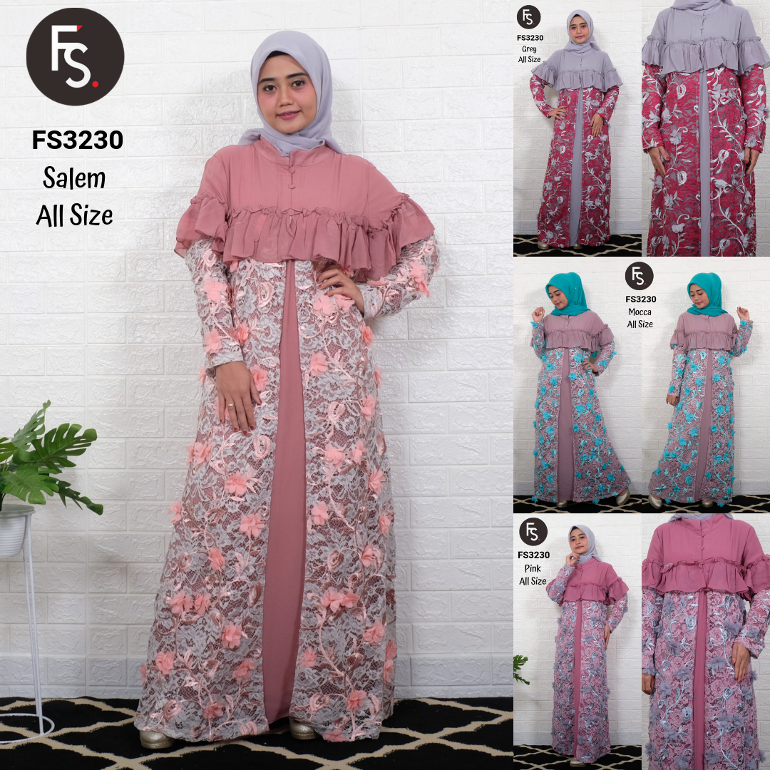 Baju Gamis Brokat Kamila FS3230 Fika Shop