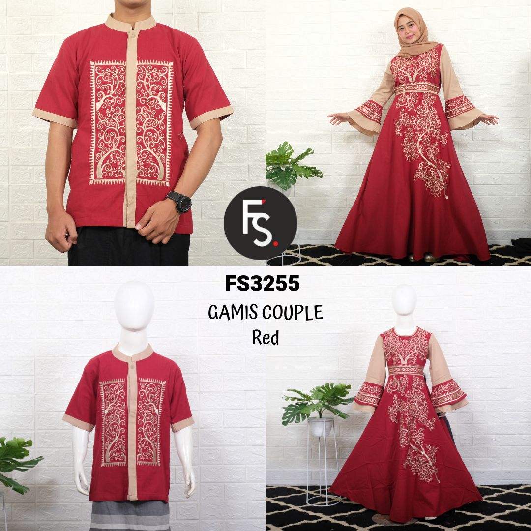 Baju Gamis Couple Ayah Ibu Anak FS3255 - Fika Shop