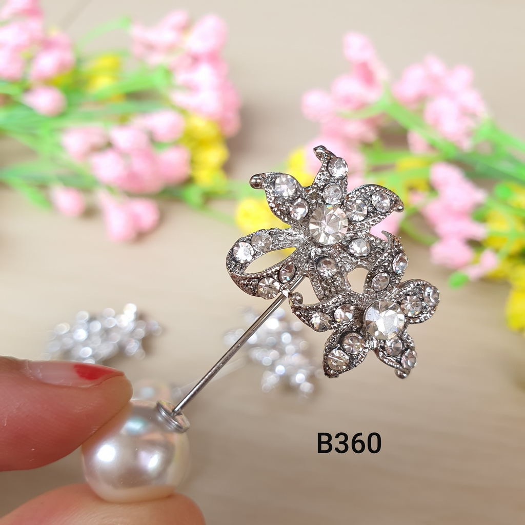 Tuspin Mutiara  Bunga  Silver B360 Fika Shop