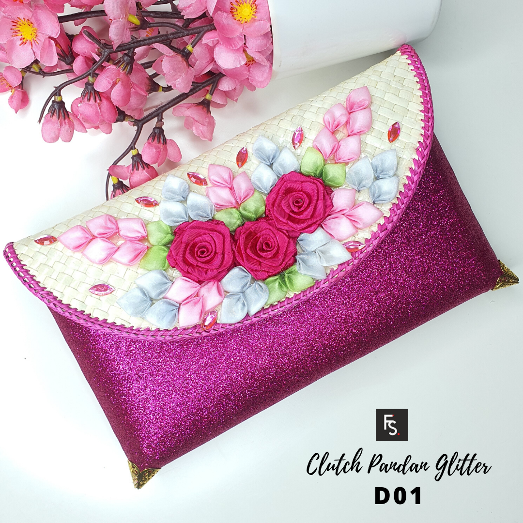 Dompet Clutch Pandan Glitter D01 Fika Shop